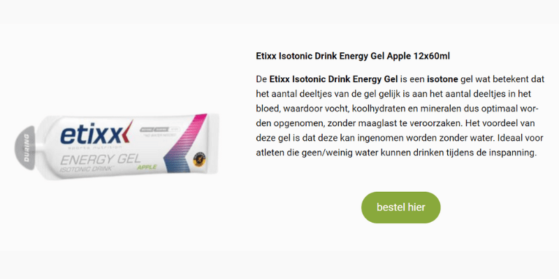 Etixx Isotonic Drink Energy Gel Apple 12x60ml