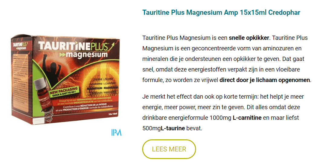 Tauritine Plus Magnesium Amp 15x15ml Credophar