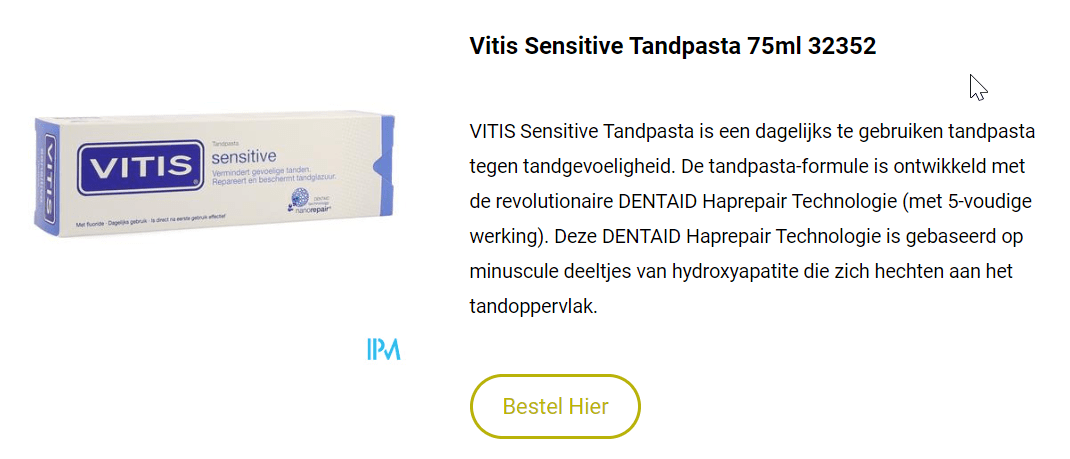 Vitis Sensitive Tandpasta 75ml 32352