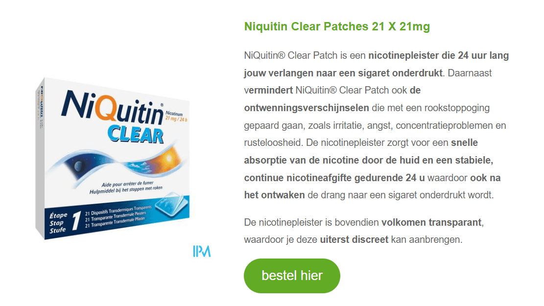 Niquitin Clear Patches 21 X 21mg