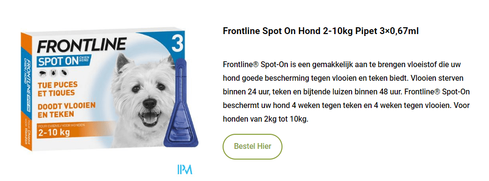 Frontline Spot On Hond 2 10kg Pipet 3x0,67ml